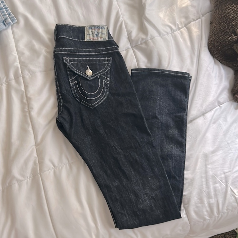 true religion flare black pants